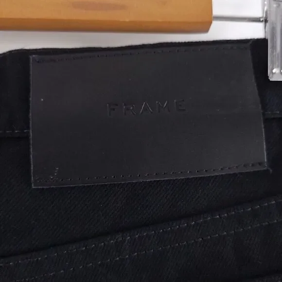 Frame Le Italien True Straight Black Noir Jeans Womens Size 25 - Picture 7 of 11